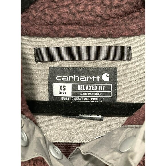 Carhartt Blackberry XS Relaxed Fit Snap Front Sherpa Fleece Pullover NWT - Picture 4 of 6